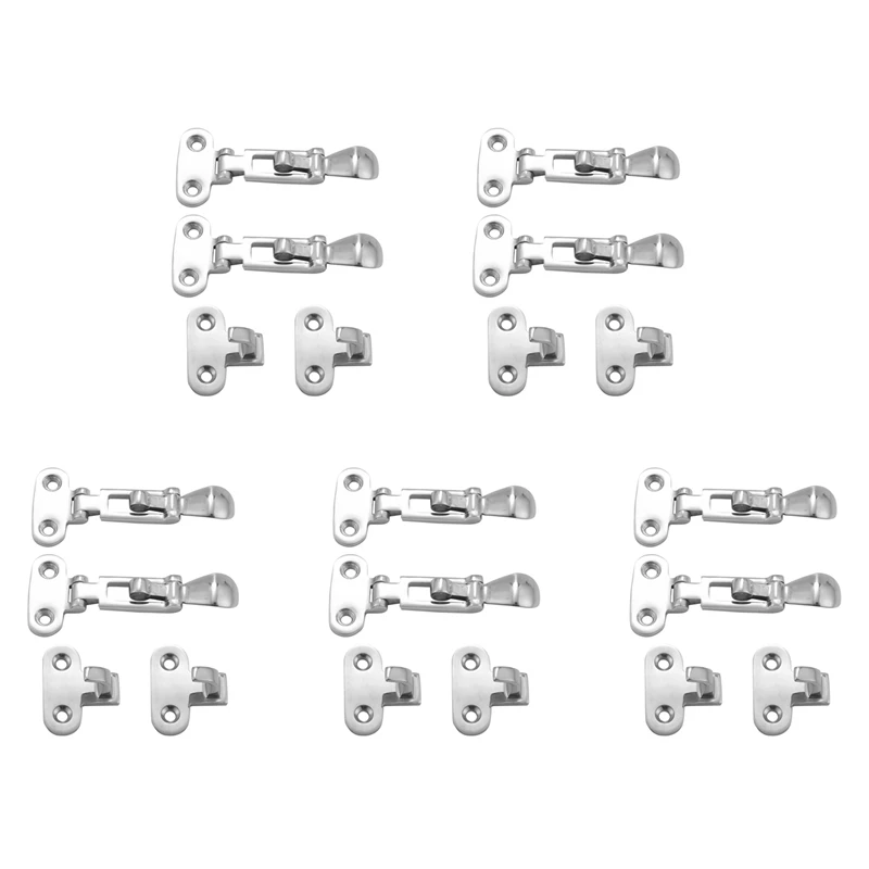 10Pcs Marine Boat Deck Lock Hasp 316 Stainless Steel Lockable Hold Down Clamp Anti-Rattle Latch