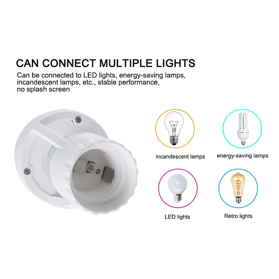 AC100-240V E27 Socket Converter 360 Degrees PIR Motion Sensor LED E27 Lamp Base Intelligent Switch Light Bulb Lamp Holder