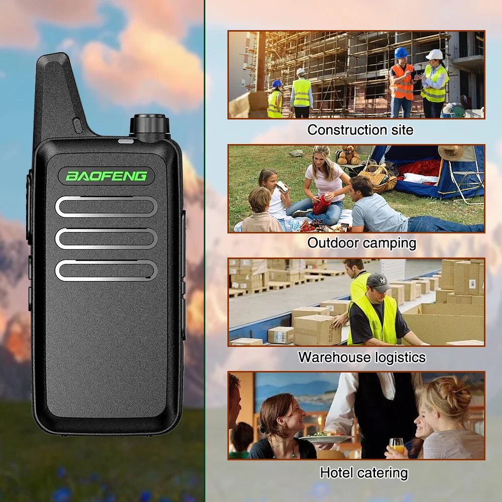 2 Stück Baofeng Mini Walkie Talkie USB-Aufladung, verbessert von BF-C9, Zwei-Wege-Radio, hohe Kapazität, UHF, 400–470 MHz, tragbare Radios für Hu
