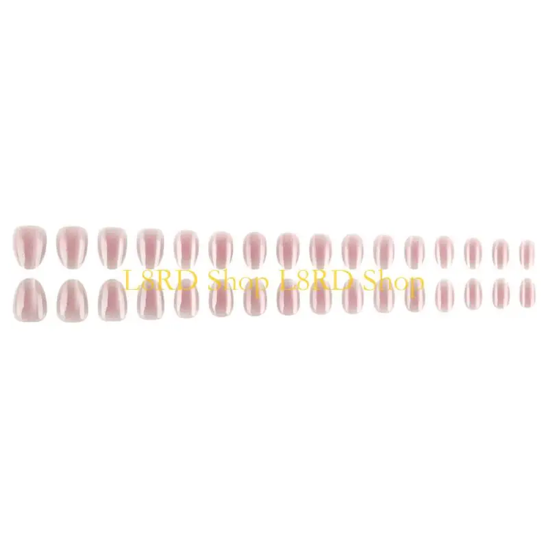 L8RD 32PCS Premium ABS Oval Short Press On Durability Comfortable Lightweight Easy Apply Multipurpose Daily Wear