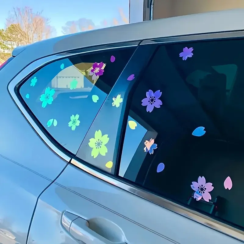 1 CONJUNTO de adesivos para carros em flor de cerejeira, decoração adequada para motocicletas e veículos elétricos, esconder arranhões, decoração de veículos.