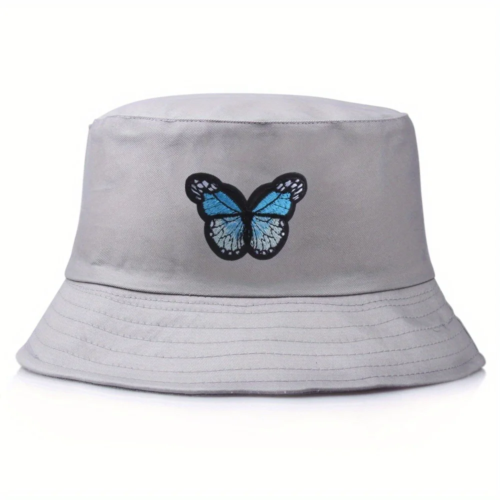 

Butterfly Solid Color Bucket Hat Simple Fashionable Sun Protection for Men & Women Outdoor Sports Travel Fisherman Style