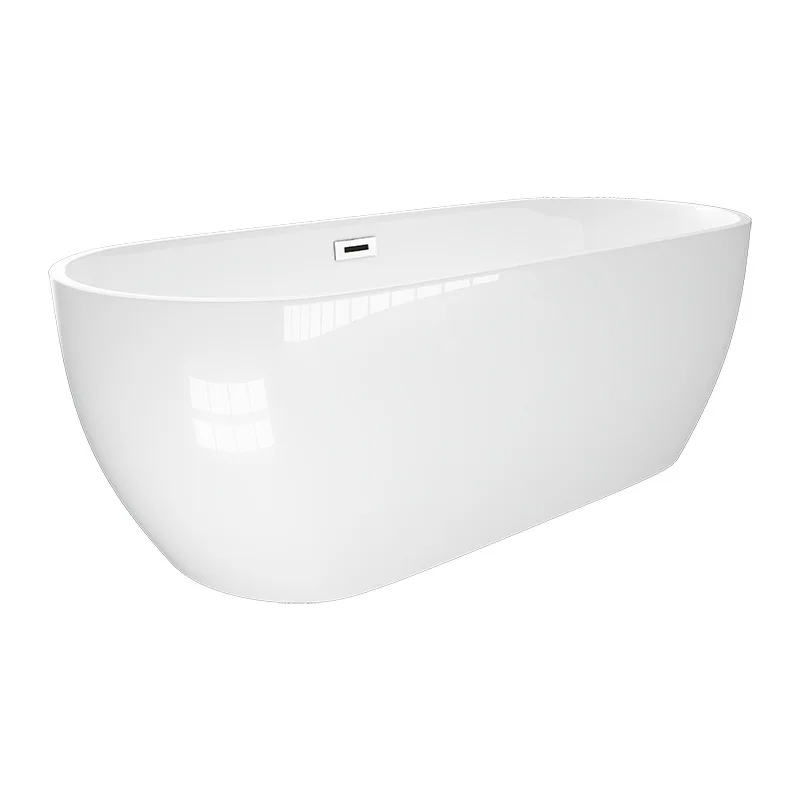 Simple style oval hotel home bathroom independent acrylic bathtub QT-060