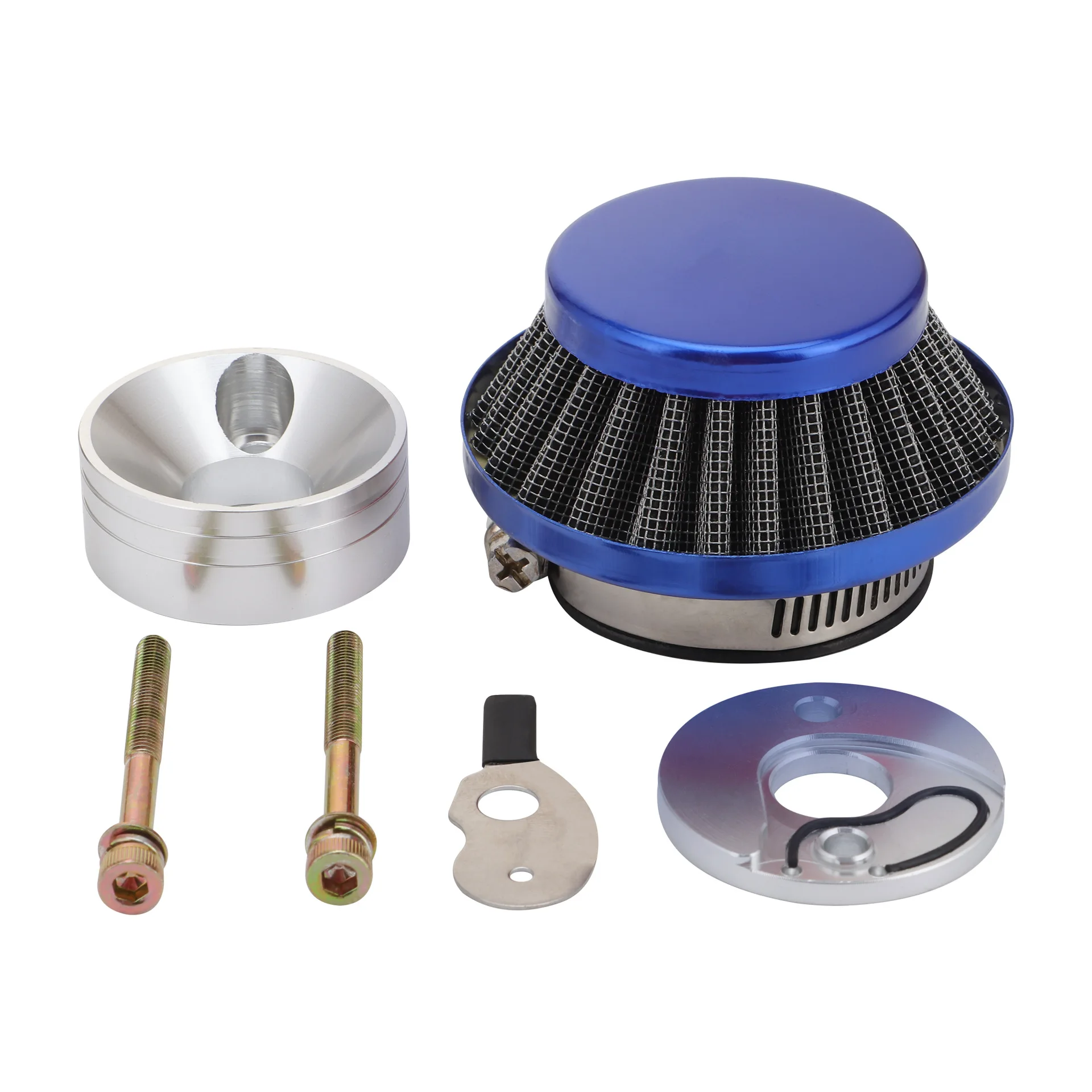 44Mm metal air filter, modified intake pipe for motorcycle ATV SUV air filter, blue