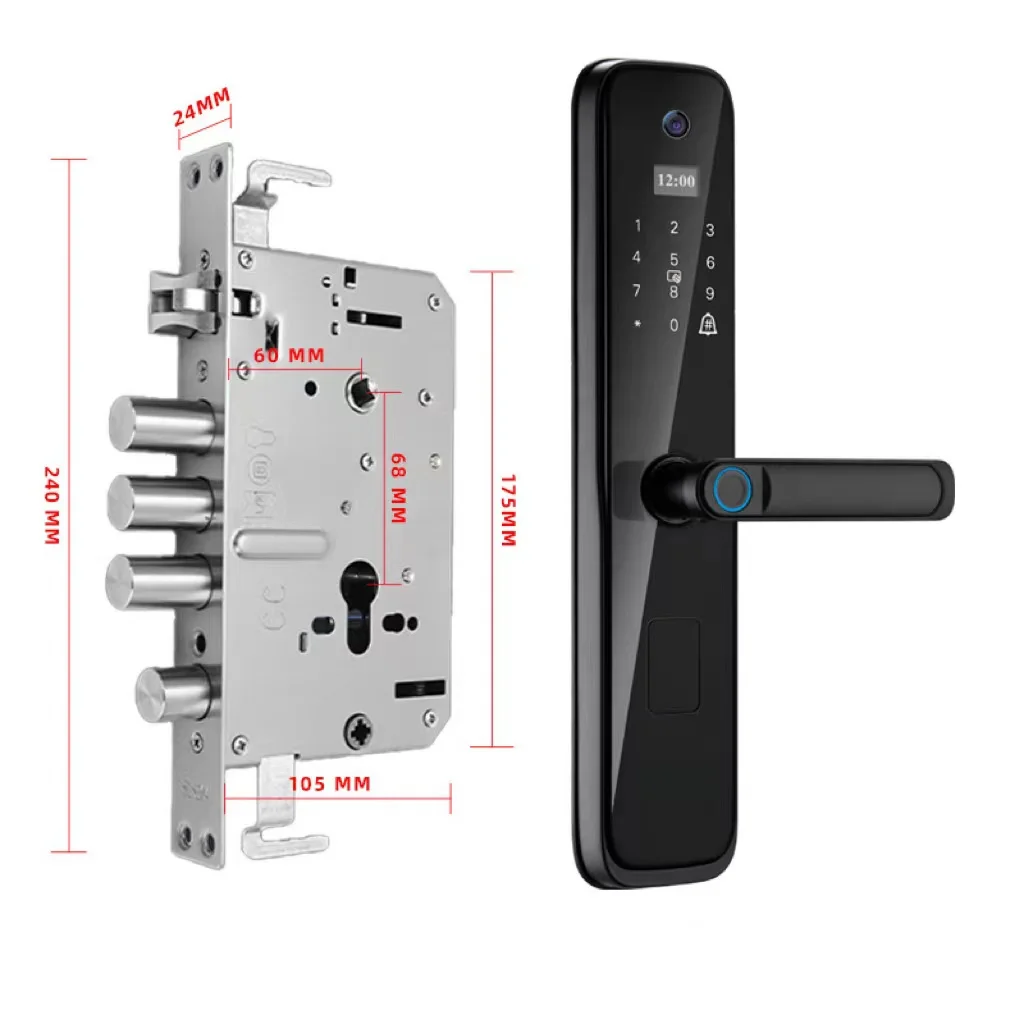 

New Tuya WiFi Application Remote Unlock Bidirectional Voice Intercom Smart Lock Fingerprint Password Wifi Digital Lock