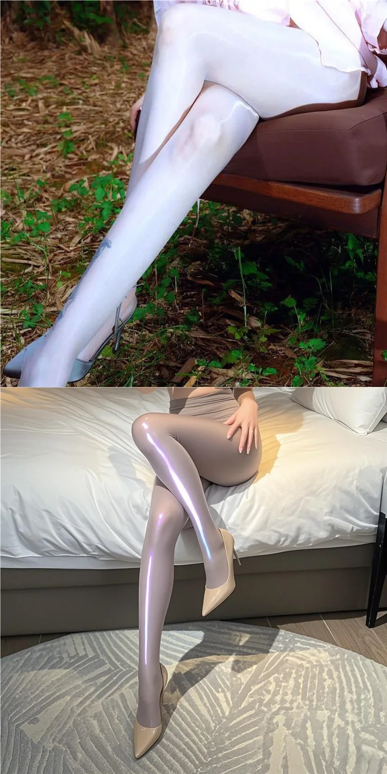 1 Packung glänzende Strumpfhosen für Damen in Übergröße, sexy Pferdeöl-Strumpfhosen, Leggings, nahtlos, hohe Taille, elastisch, durchsichtig, glänzende Strümpfe, Socken – Detail 2