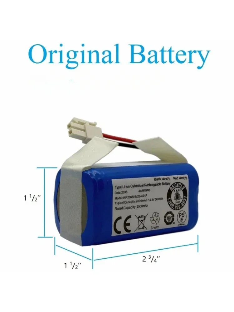 14.4V 2600mah Rechargeable Lithium Battery For ILIFE A4s A6 V7s Plus A9s W400 Robot Vacuum Cleaner INR18650 M26-4S1P Batteries