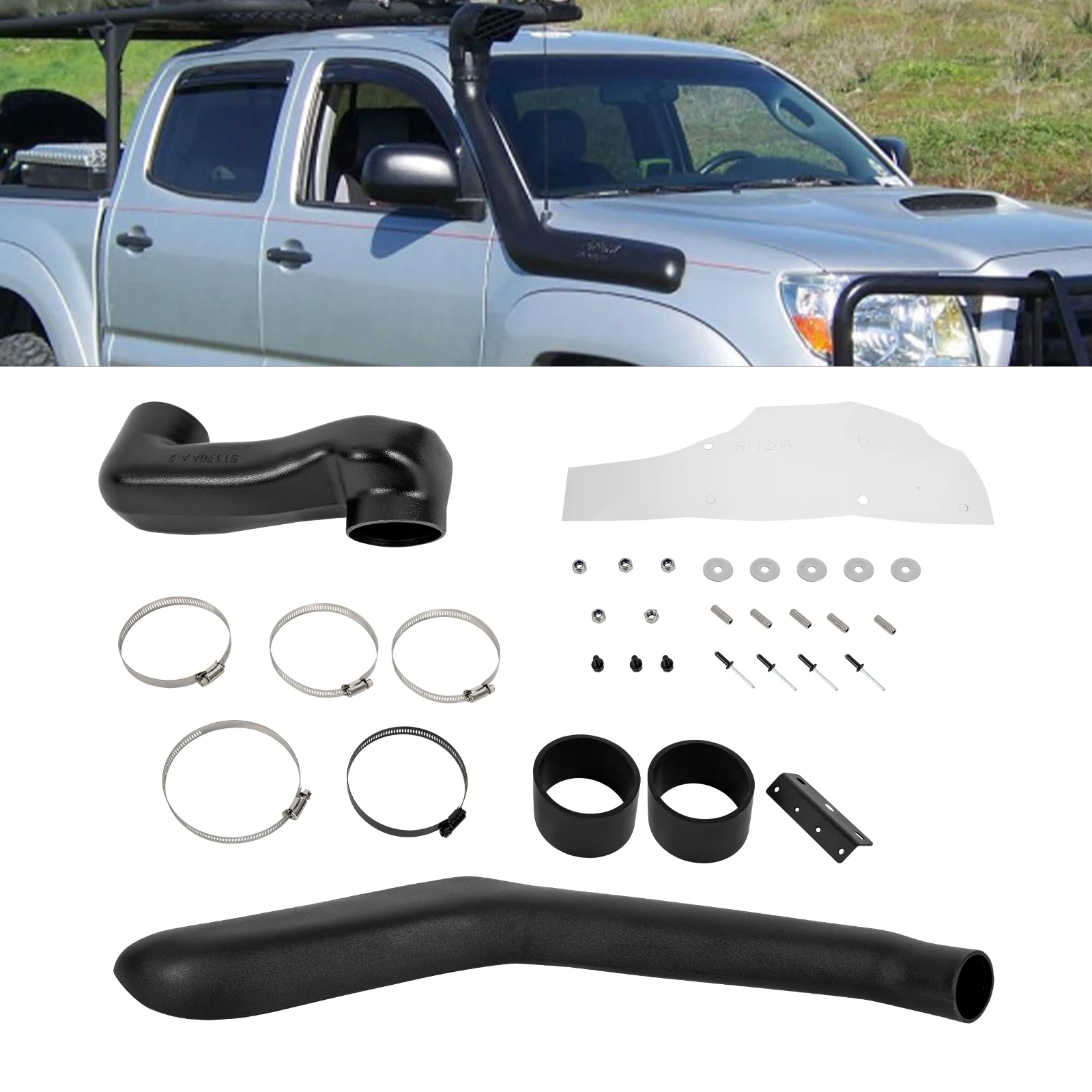 

Snorkel Air Intake System for 2005 2006 2007-15 Toyota Tacoma, Right Side Passenger, Cold Air Induction Kit, Off-Road Adventure