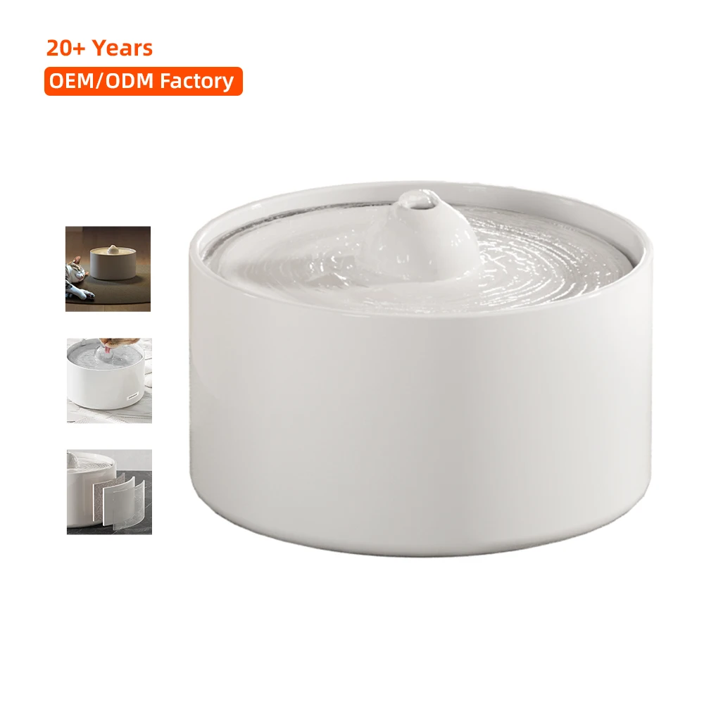 hot saltPetwant OEM ODM 2L Auto Ceramic Pet Self Drinking Dispenser BPA-FREE Ultra-Quiet Automatic Cat Water Fountain