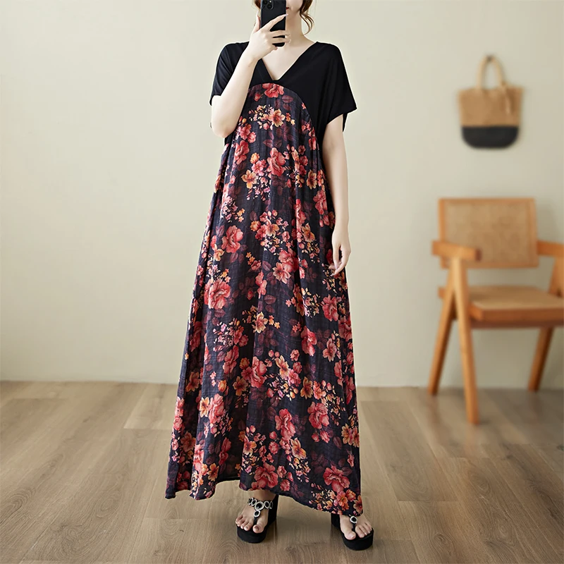 صيف جديد حجم كبير فضفاض المرأة الدكتور V-Ne ort Sve البطن تغطي تأثير التخسيس عادية مريحة طويلة Dr #2