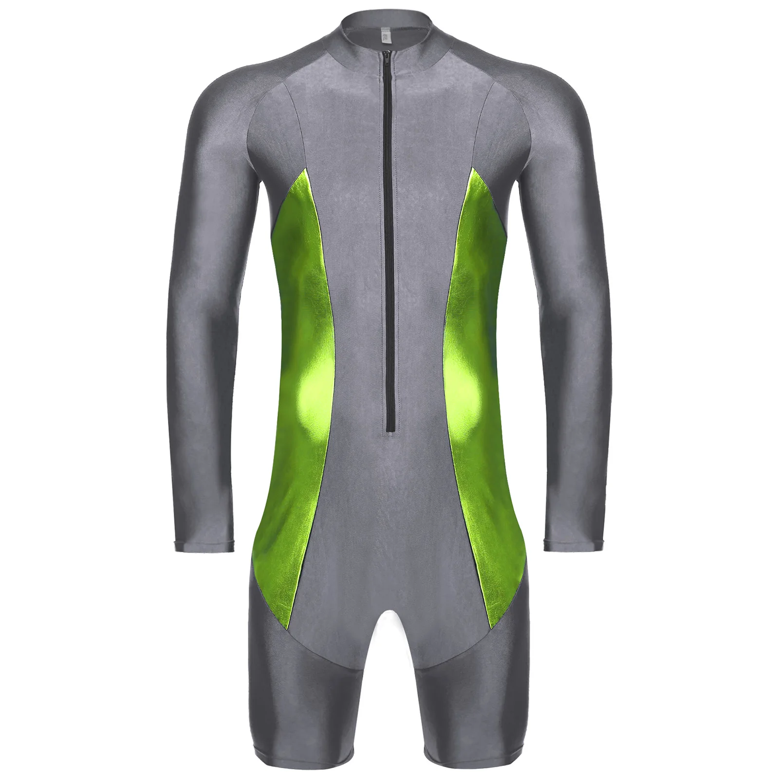 Maillot de bain une pièce pour hommes, combinaison courte, manches longues, bloc de couleurs, pour la natation, la plongée en apnée, le surf, nouvelle collection 2025