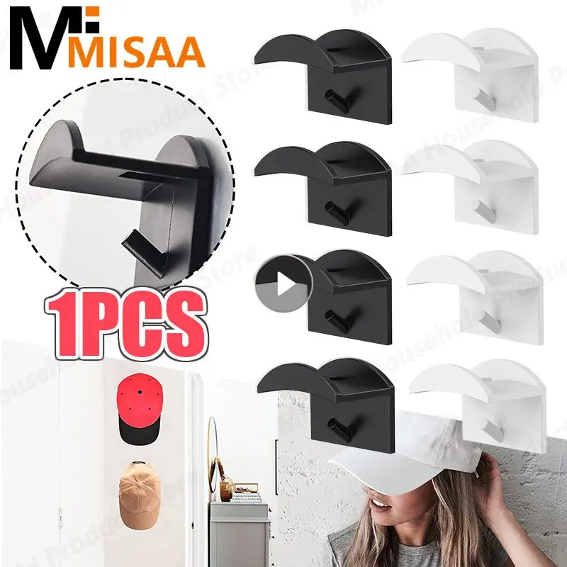 Gancho para gorra de béisbol, colgador de sombreros sin huellas, montaje en pared para puerta del hogar, organizador de auriculares, collar, estante de exhibición, soporte de almacenamiento para sombreros