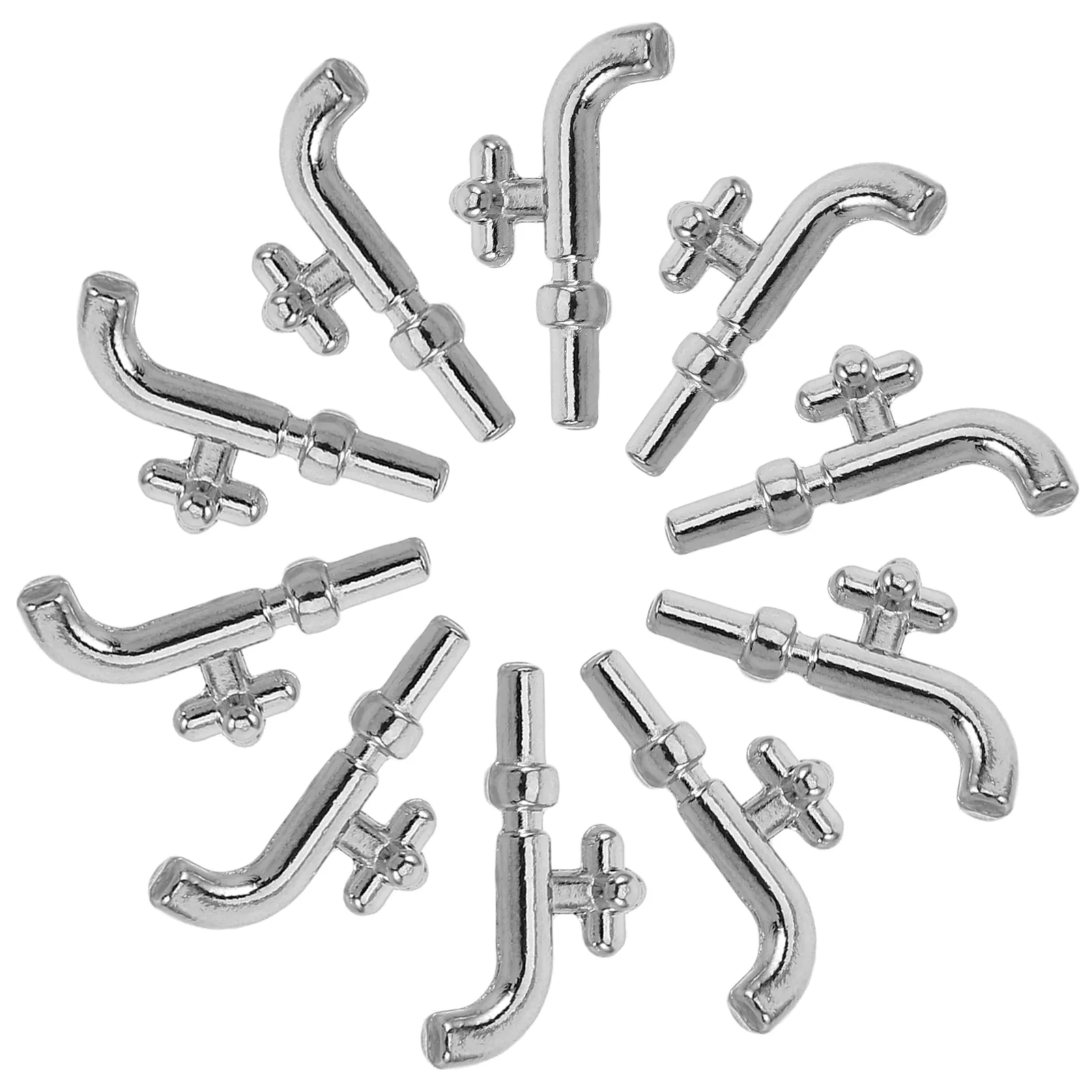 

10Pcs Miniature Faucet Realistic Single Handle Fake Tap for Dollhouse Kitchen Bathroom Setup Dollhouse Bathroom