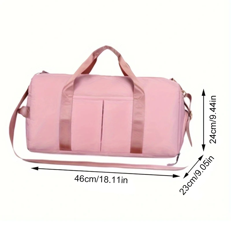 Bolsa de ombro multifunções para homens e mulheres, bolsa esportiva, academia, viagem, seca, úmida, preta, rosa