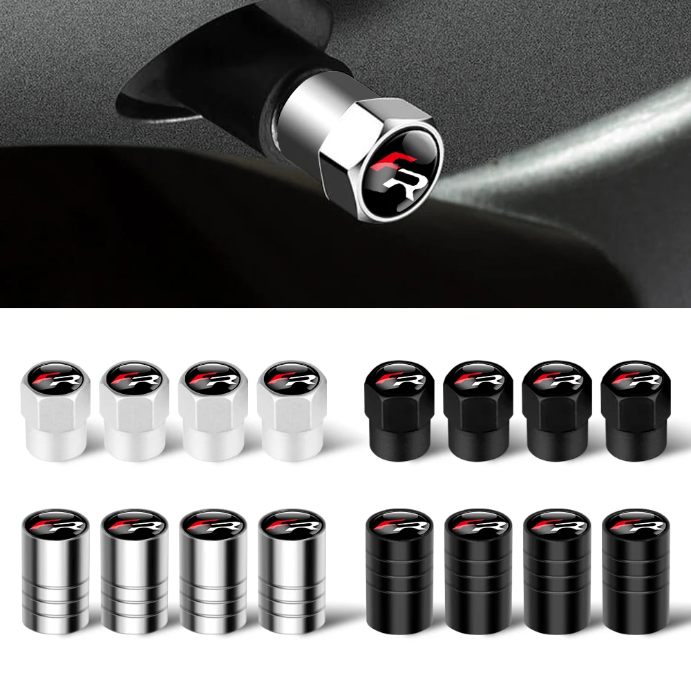 4pc Car Wheel Tire Valve Cap Tyre Rim Stem Cover Airdust Waterproof For Seat Cupra FR Racing Ibiza Leon E-racer Ateca Exeo Altea