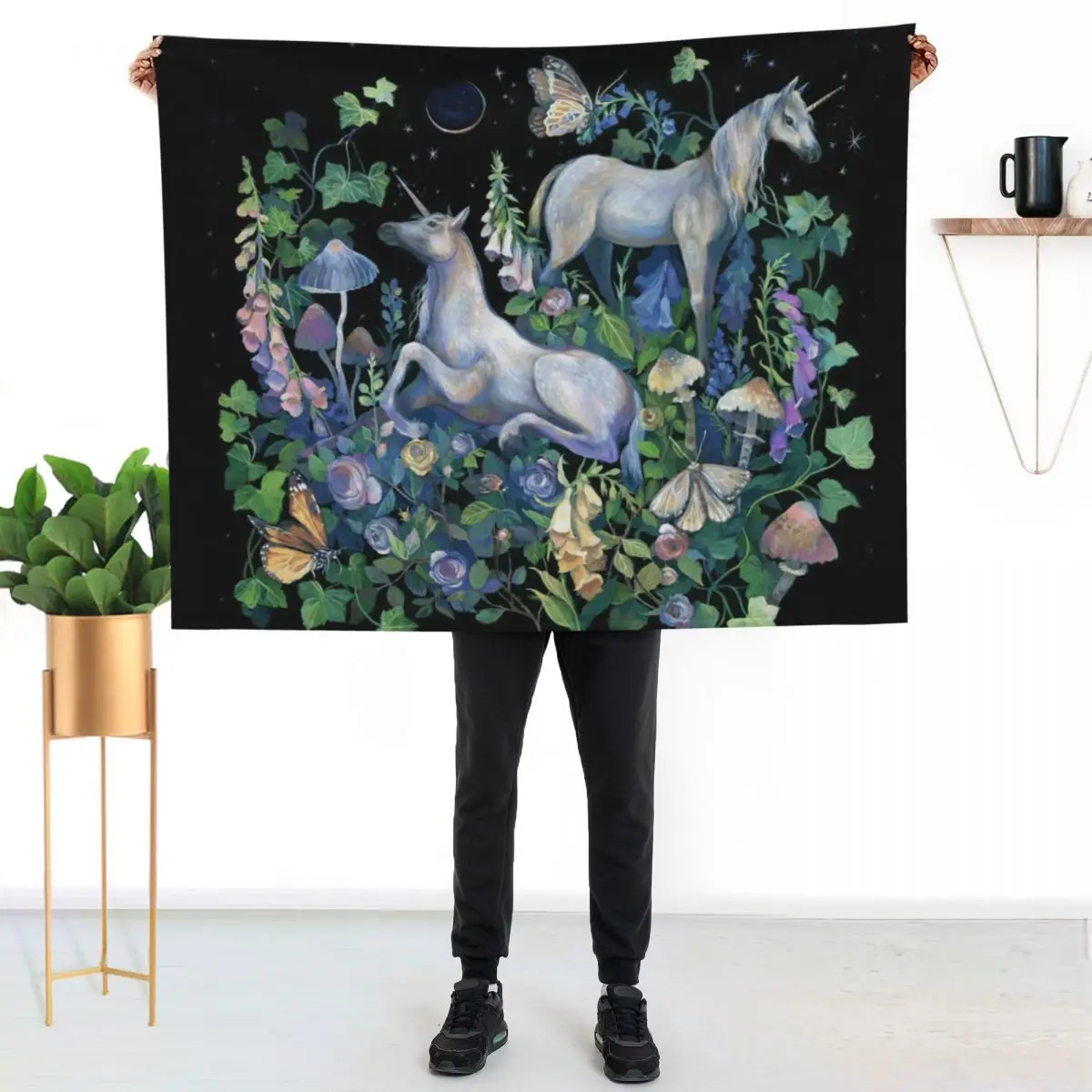 

Unicorn Magical Garden Throw Blanket Decorative Soft Throw Blanket for Couch Sofa
