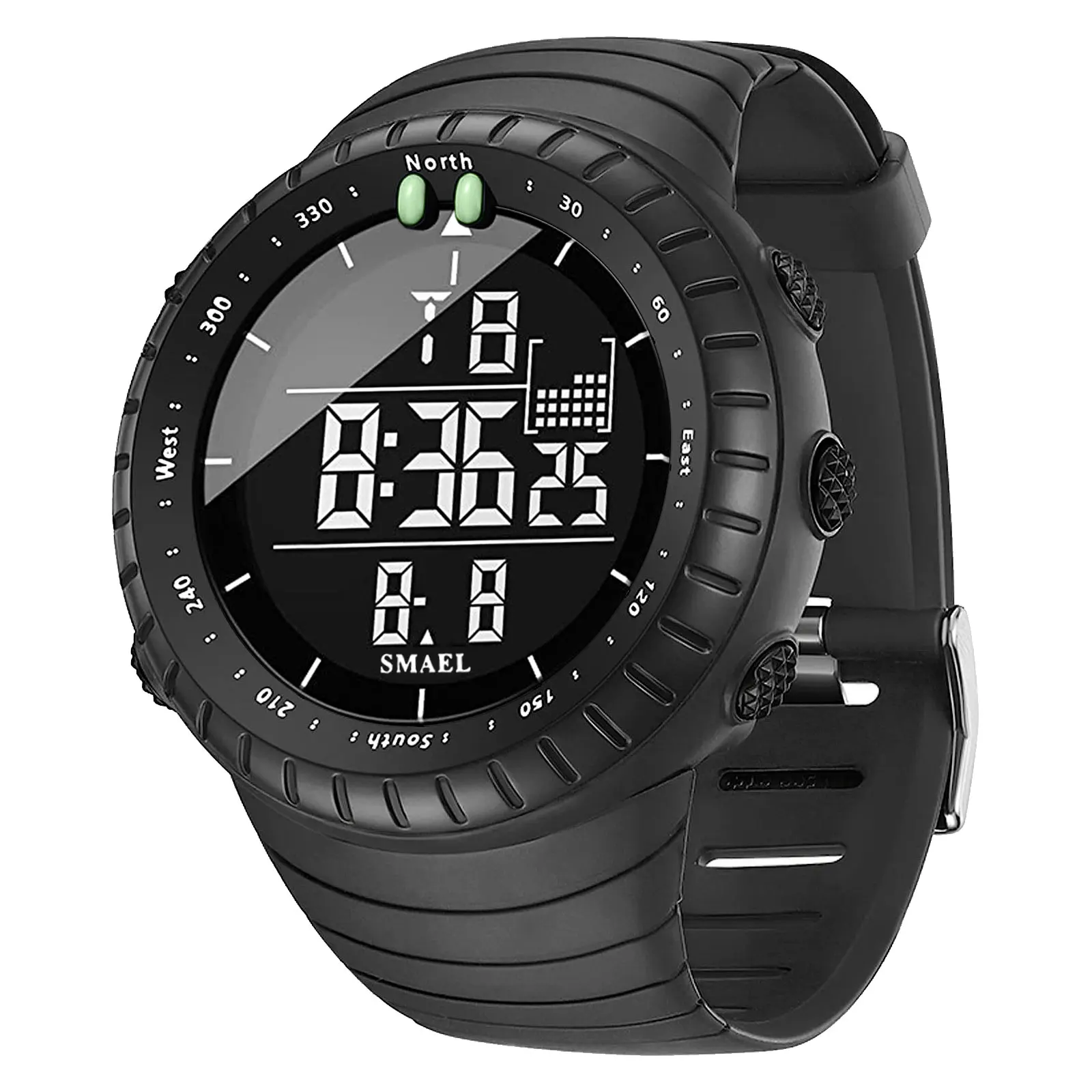SMAEL Brand Men Electronics Watch Sport all'aria aperta impermeabile Big Dial Digital LED Alarm Digital-watch 1237 Sport Watch