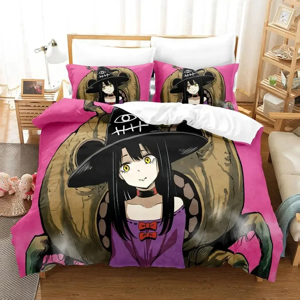 Anime Mieruko-chan The Girl Who Can See Them Bedding Set Boys Girls Twin Queen Size Duvet Cover Pillowcase Bed Kids Adult