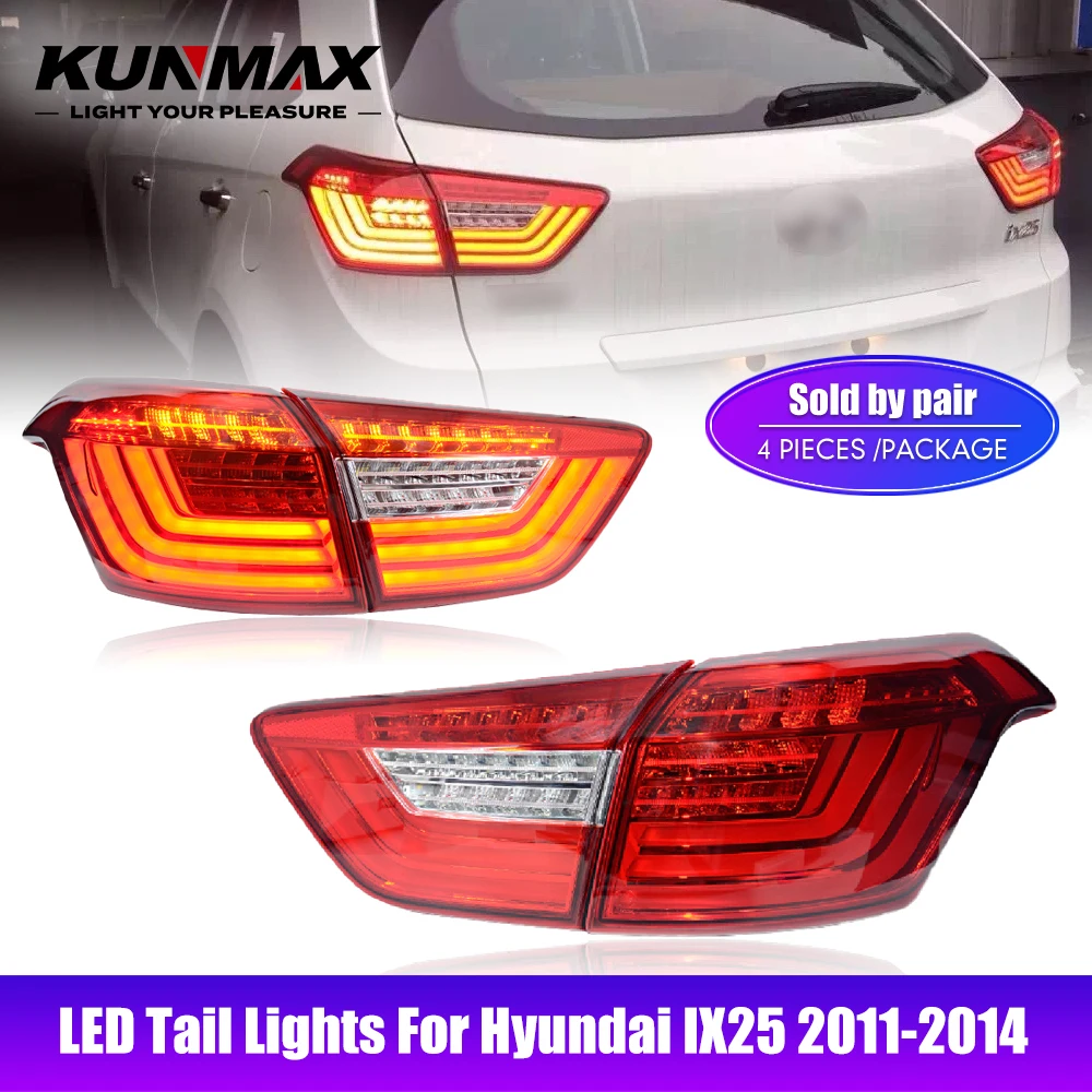 

Pair Of LED Tail Lights For Hyundai IX25 2011-2014 DRL Fog Reverse Brake Signal Plug And Play Car Rear Tail Light Assembly