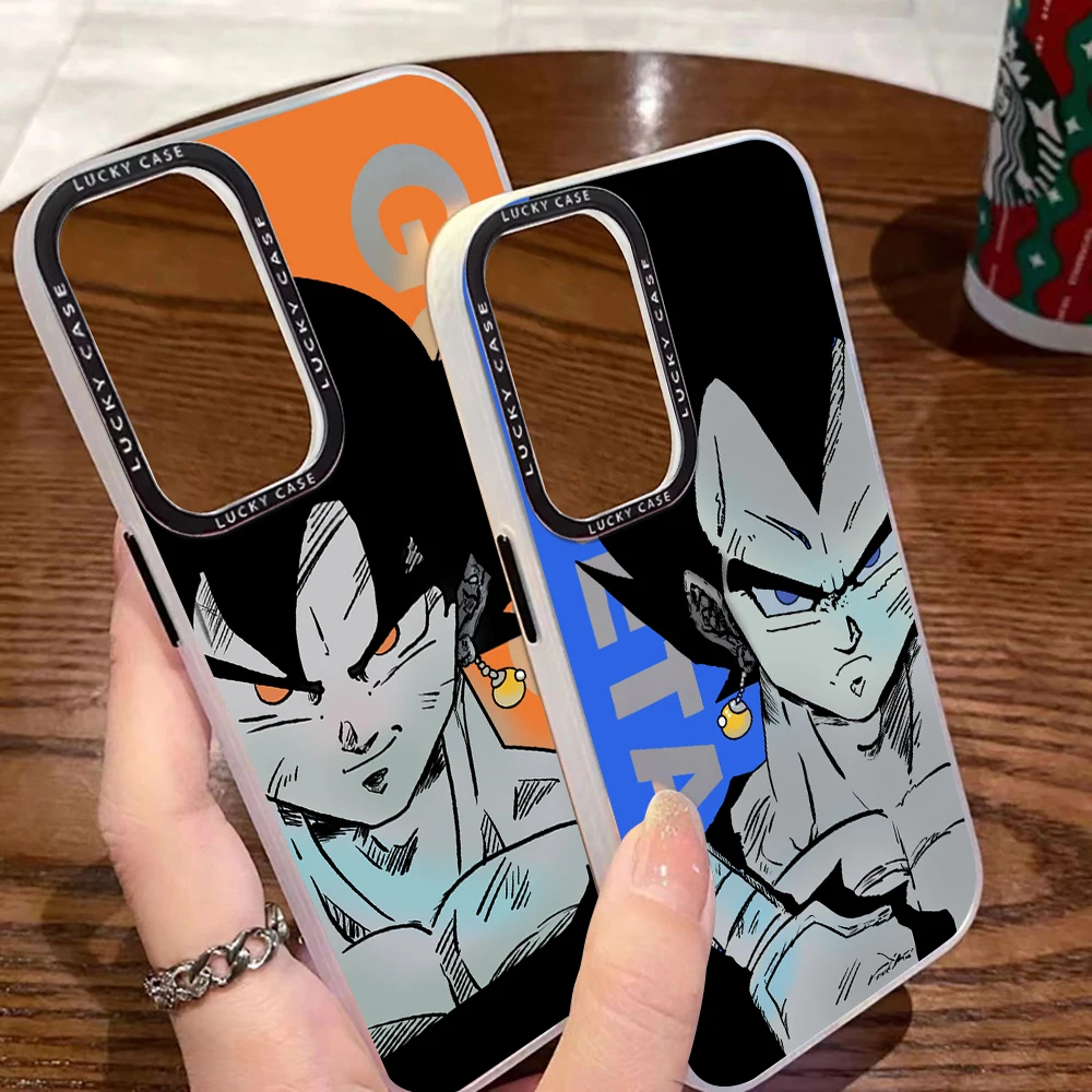 Anime Majins Buus Gokus Phone Case for Samsung Galaxy S24 S23 S22 S21 S20 FE Ultra Plus M53 5G Matte Aurora Laser Gradient Cover