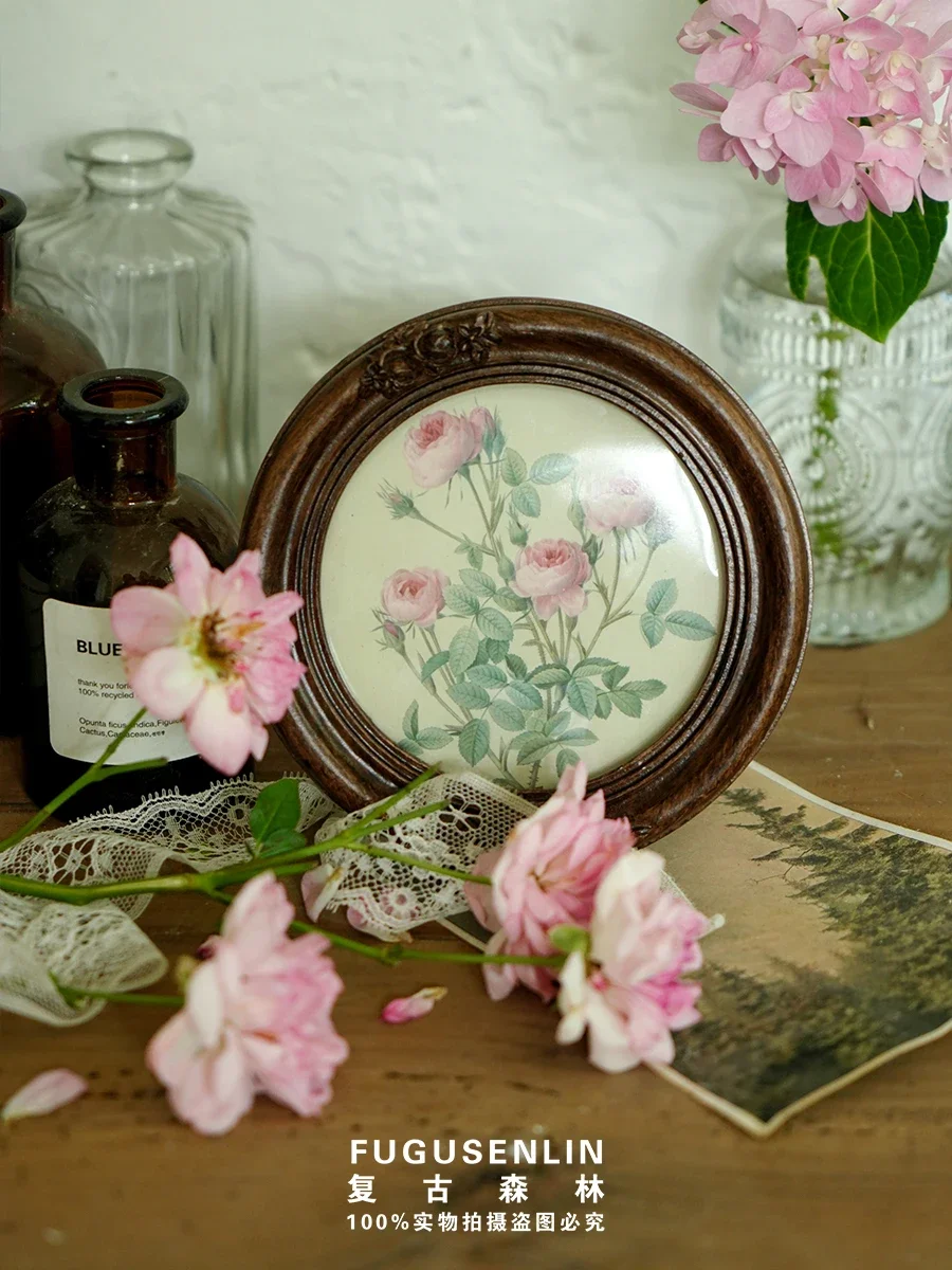 Vintage forest wood color to do old circular carved picture frame picture frame home home wall decoration art photo wall