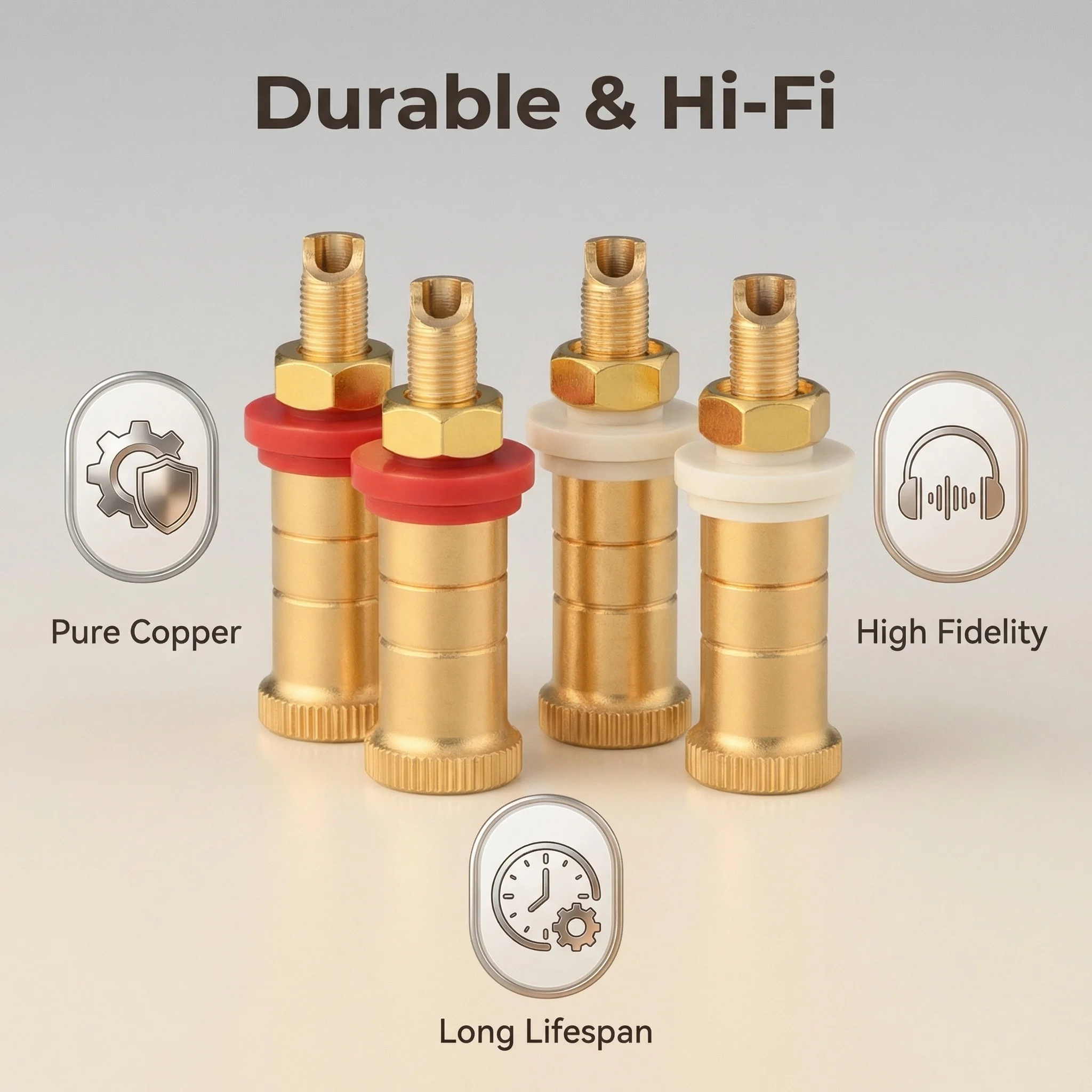 4Pcs Hifi audio speaker copper socket hifi audio speaker connector amplifier terminal binding Post banana plug socket connector