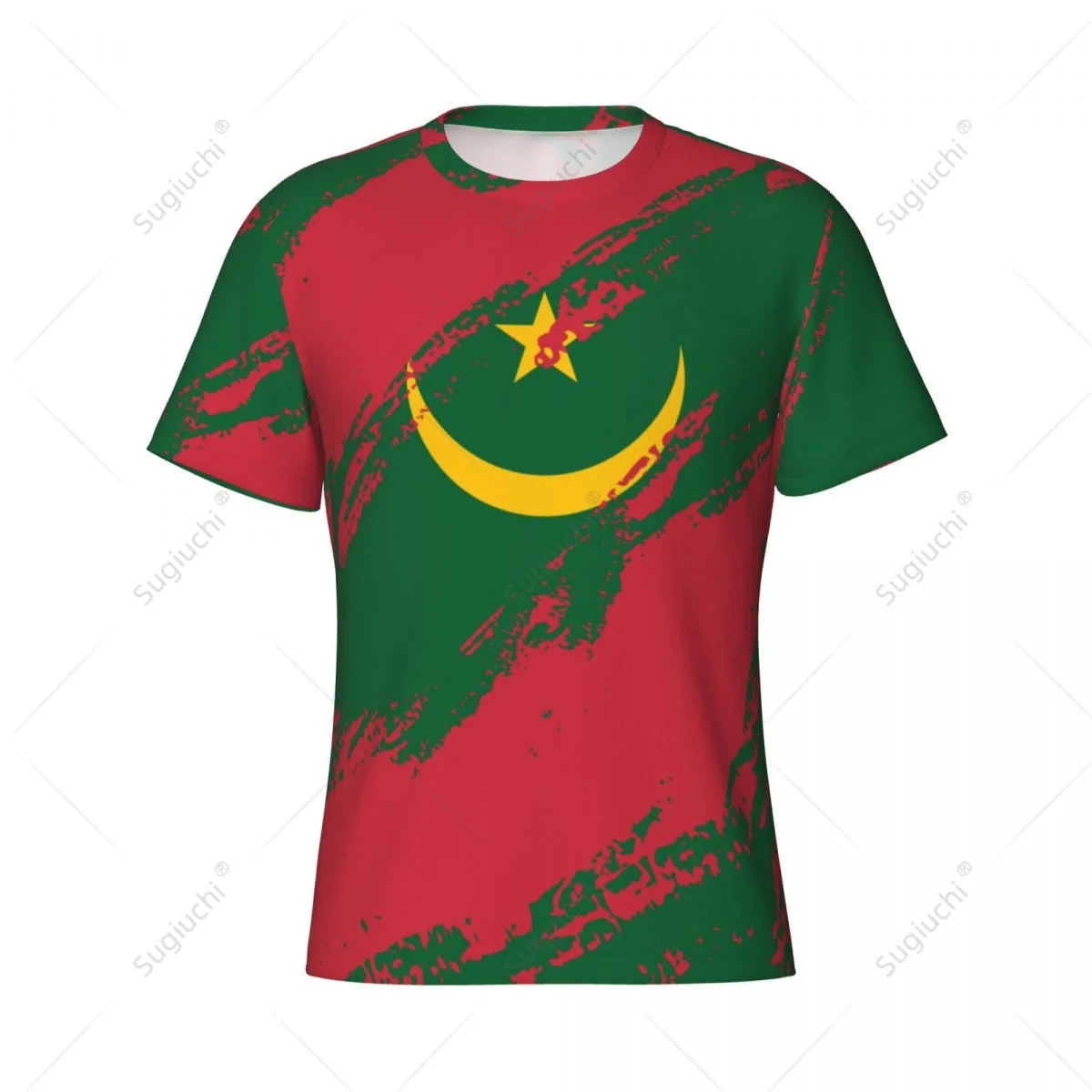 Custom Name Nunber Mauritania Flag Color Men Tight Sports T-shirt Women Tees jersey For Soccer Football Fans