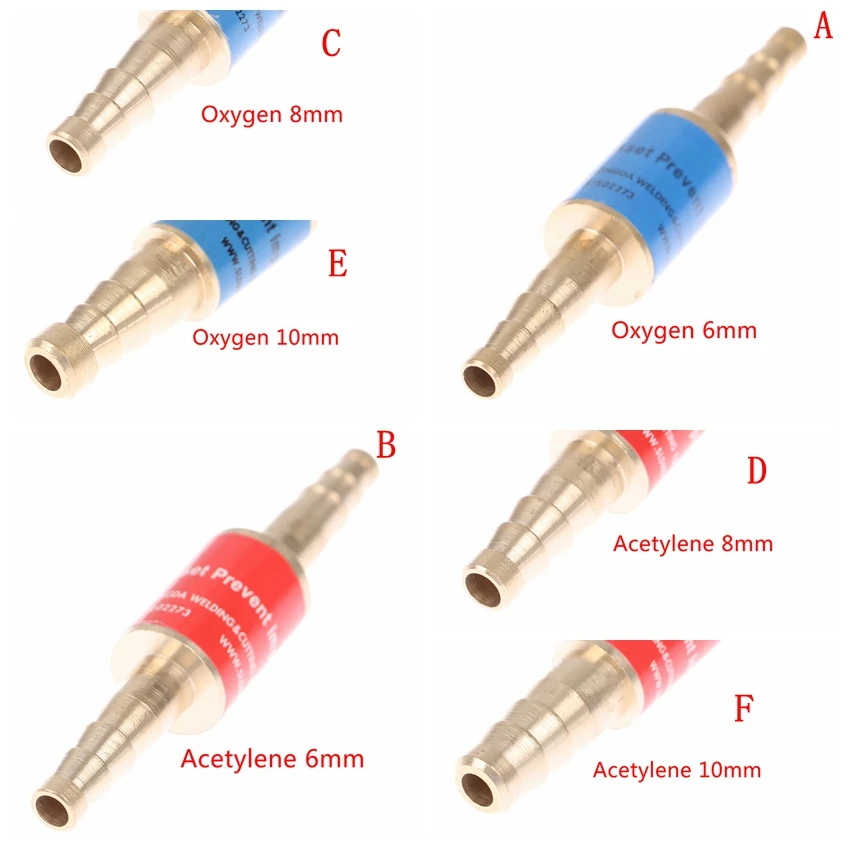 1 pz tubo Flashback scaricatori di acetilene e ossigeno valvola di ritegno del carburante valvola di sicurezza del materiale di rame