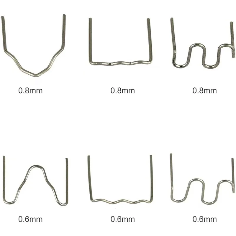 100/500Pcs Hot Staples For Car Bumper Bodywork Plastic Stapler Repair Kit Pre-cut Wave Staples Soldering Tools