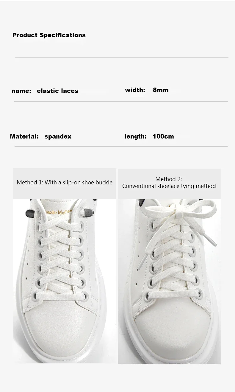 Kein Binden von Schnürsenkeln, elastische Schnürsenkel für Sneaker, flache Schnürsenkel ohne Binden für Kinder und Erwachsene, schnelle Schuhbänder aus Gummi für Schuhe. – Detail 11