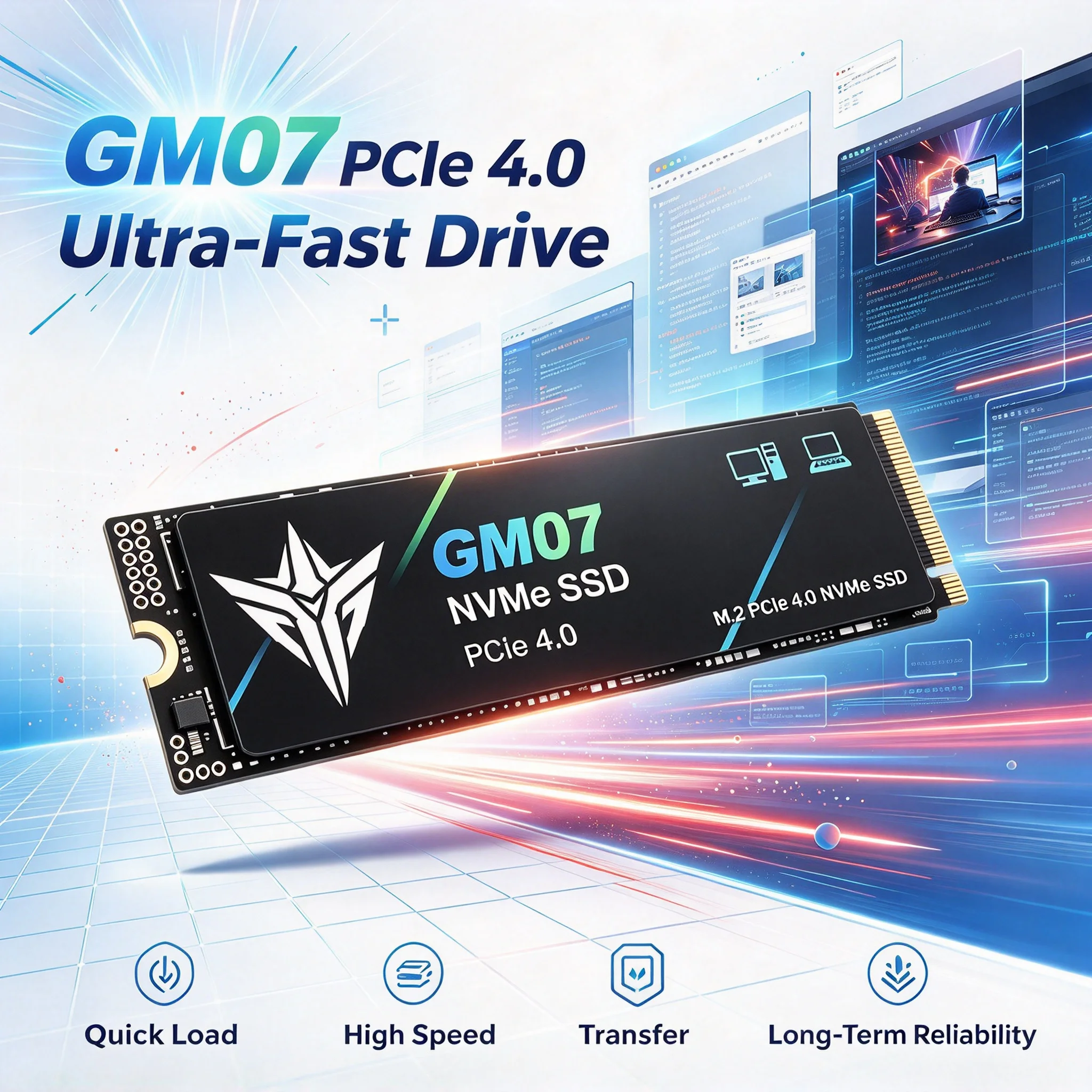 GM07 M2 NVMe PCIe Gen4 Embedded Solid State Drive 2026 New 500GB 1TB 2TB 4TB High Speed SSD for Gaming PC Office Notebook System
