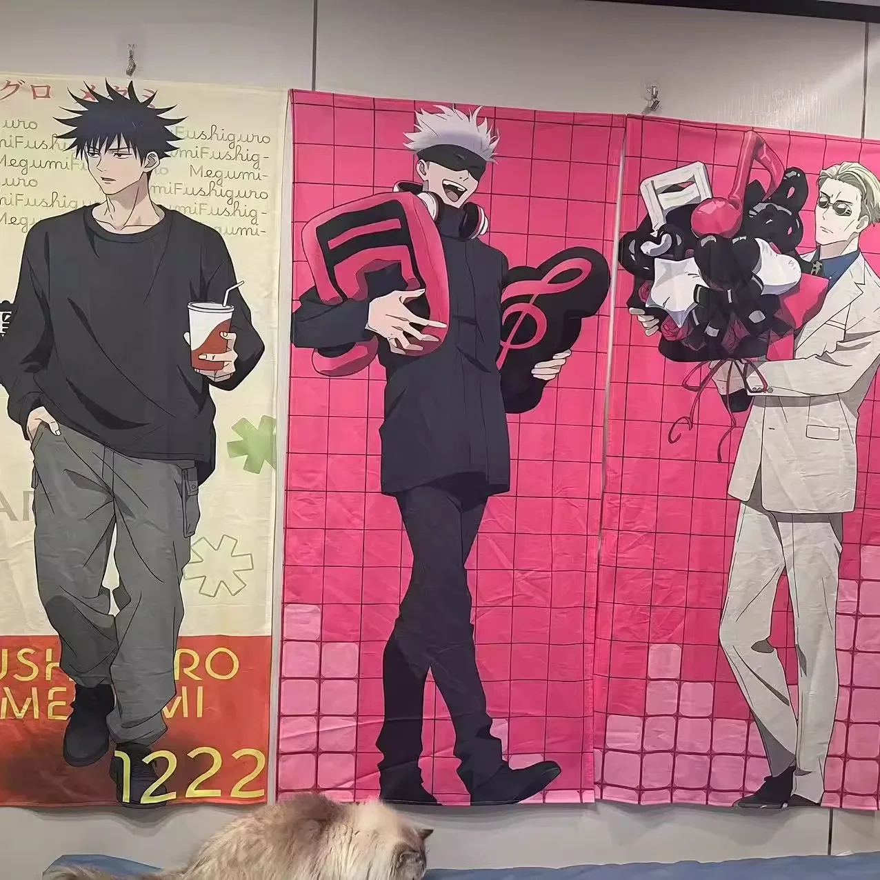 Anime Jujutsu Kaisen Fushiguro Megumi Satoru Gojo Cosplay Background Cloth Playbill Life-size Posters Room Decoration Xmas Gift