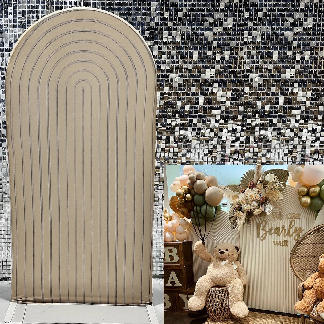 

Brown Gypsum Line Theme Arch Backdrop Cover/Cylinder Cover for Birthday Parties, Wedding and Baby Shower Party Decoration Props