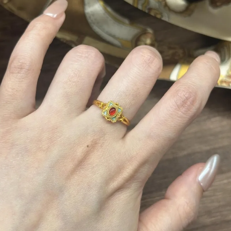 خاتم تشاو فانغفانغ على الطراز الصيني الجديد، عصري وبسيط، شخصية جميلة، فاخرة خفيفة، إحساس راقي، e