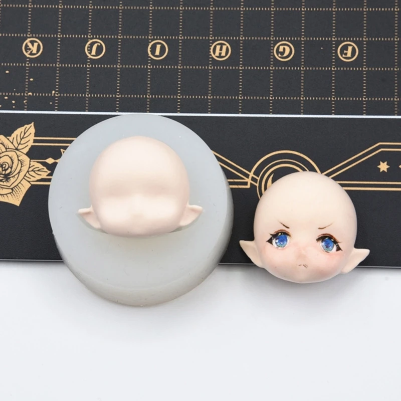 Baby Face Clay Mold   Human  Girl Face Polymer Soft Ceramic Clay Epoxy Mold Q Version Silicone Chocolate Candy Mold