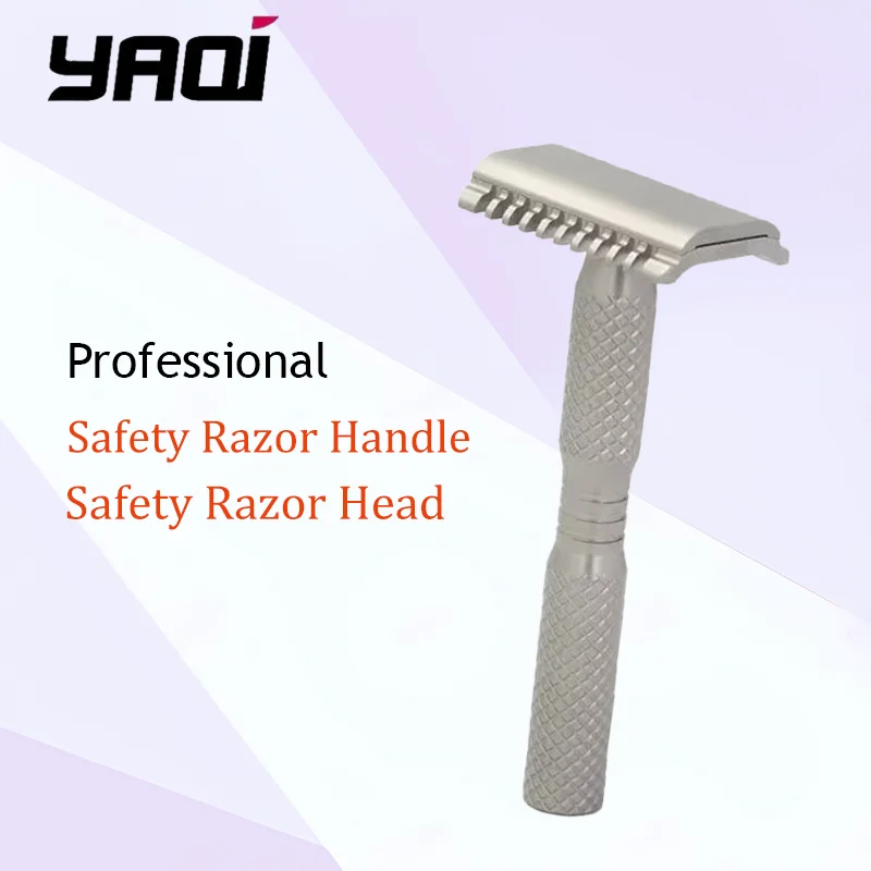 

YAQI Ghost 90DC Cross Grain Pattern Titanium Light Weight Safety Razor for Men Hair Style Beard Comb tools Accessory