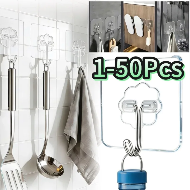 Wall Mounted Hook Made of Stainless Steel with Strong Load-bearing Capacity Not Easy To Fall Off Hooks Without Drilling Holes