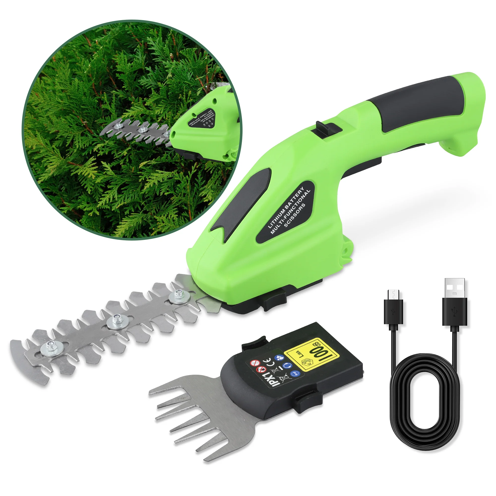 

2 in 1 Electric Trimmer 7.2V/3.6V Lithium-ion Cordless Hedge Trimmer for Garden Power Tools Electric Pruning Shears