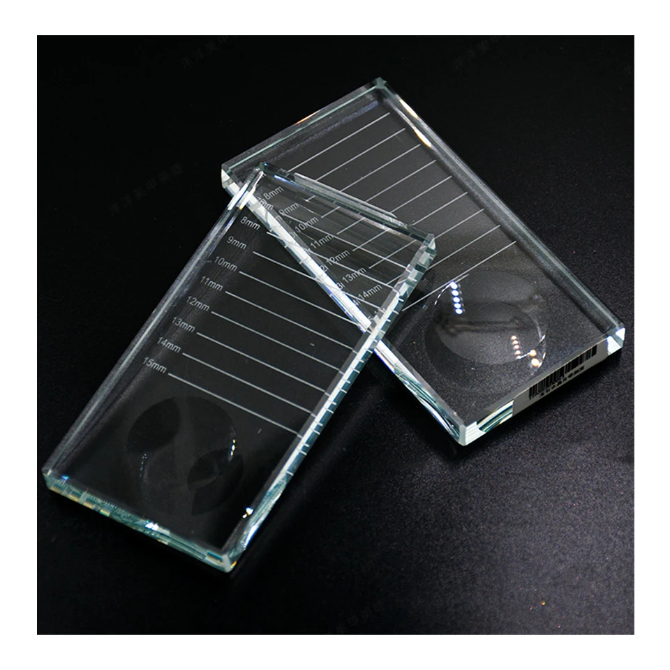 Eyelash Extension Strip Display Storage Pallet Stand Board Eyelashes Glue Crystal U Curved/Straight Glass Pallet Holders Makeup