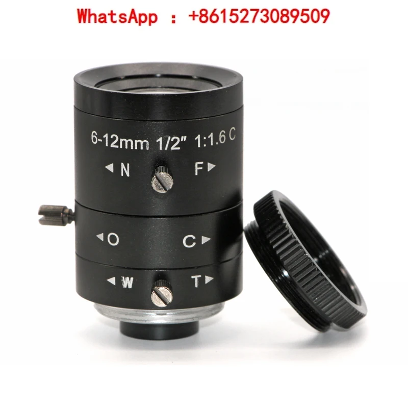 

High definition 3 million industrial camera lens zoom 6-12mm 1/2 C port distortion free CCD camera visual inspection