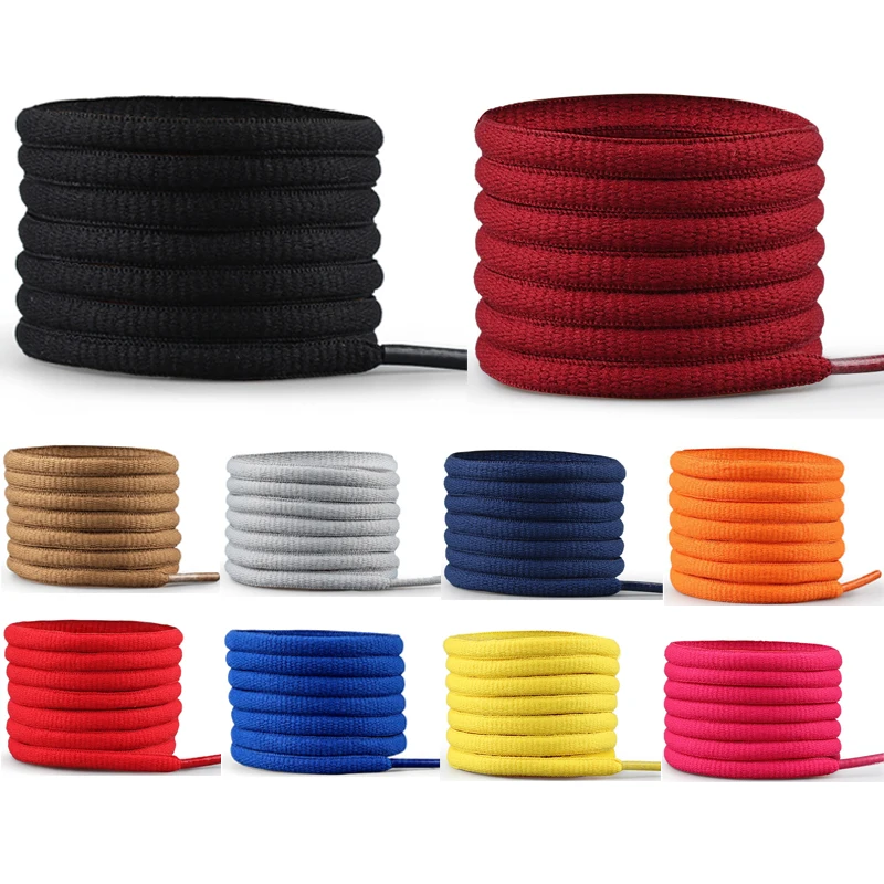 0,6 cm breite ovale Schnürsenkel, hochwertige Unisex-Schnürsenkel für Sneaker und Basketballschuhe, erhältlich in mehreren Farben, 1 Paar/3 Paar