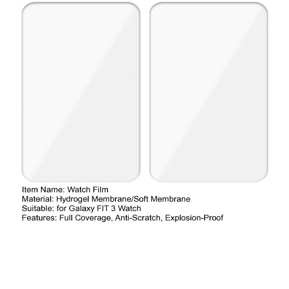 2Pcs Watch Protective Film For Galaxy FIT 3 Clear Full Coverage Screen Protector TPU Explosion-Proof 3D Curved Cover Accessories