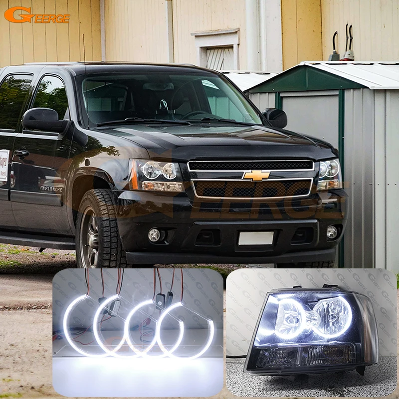 Dla Chevrolet Avalanche Suburban Tahoe 2007-2014 Ultra Bright Cob Led Angel Eyes Kit Halo Rings Akcesoria samochodowe