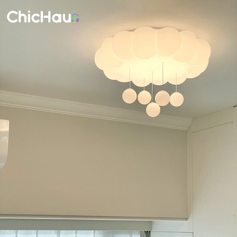 

Modern White Clouds Design Led Ceiling Lamp Acrylic Ball for Children's room Bedroom Chandelier Home Decor Art Indoor Fixture