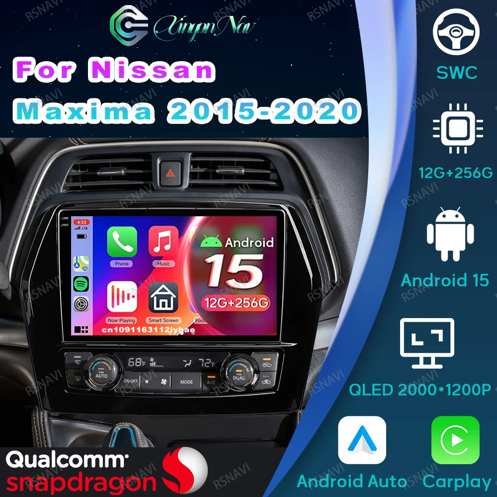 Android 15 Car Radio For Nissan Maxima 2015 2016 -2020 AUTO Cleaning Machine Dash Cam 360 Camera Viedo Player Passat B6 Jdm DVD