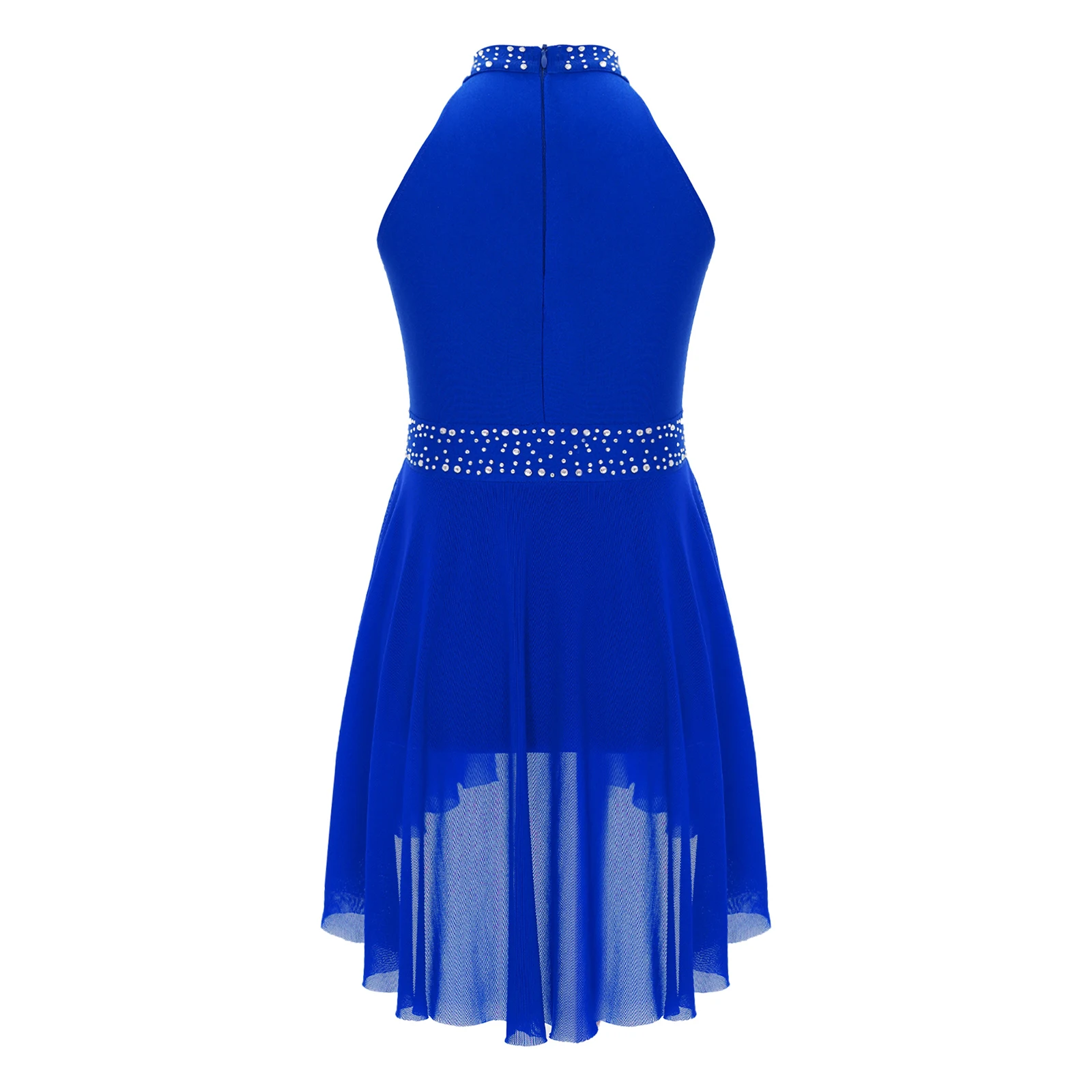 Vestido de patinaje artístico para gimnasia para niñas, Jersey de Ballet con diamantes de imitación brillantes, vestido de leotardo, disfraz de actuación de danza lírica