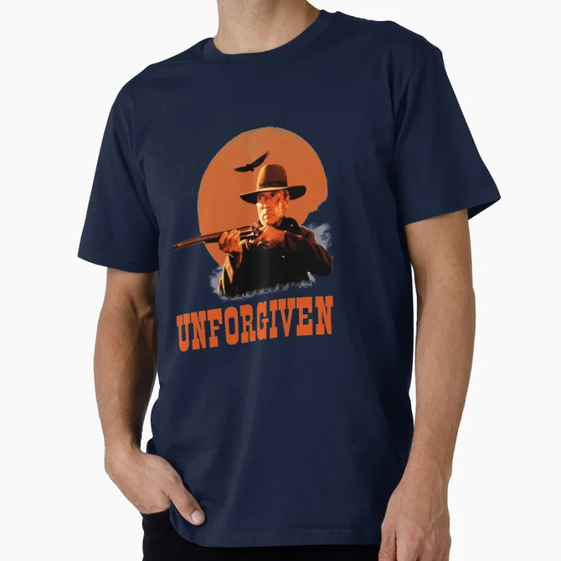 unforgiven elec 80s retro western movie eastwood Vintage cowboy film gift t shirt Large size Tops 100% cotton worn print Clothes