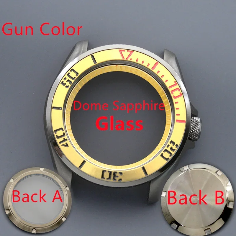 Men's Watch Case Fit NH34 NH35 NH36 Automatic Movement Sapphire Glass 200M Waterproof Gun Colour Case Design SKX007 SKX009 image 3