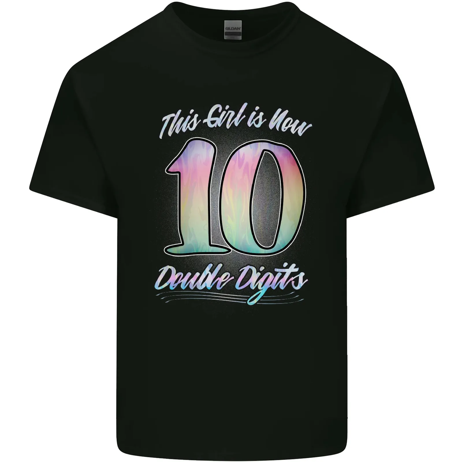 

10 Year Old Birthday Girl Double Digits 10th Kids T-Shirt Childrens