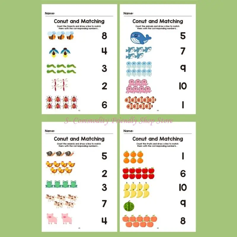 85AE Step by Step Mathematics Exercises for Children Toddler Number Recognition Skill Development
